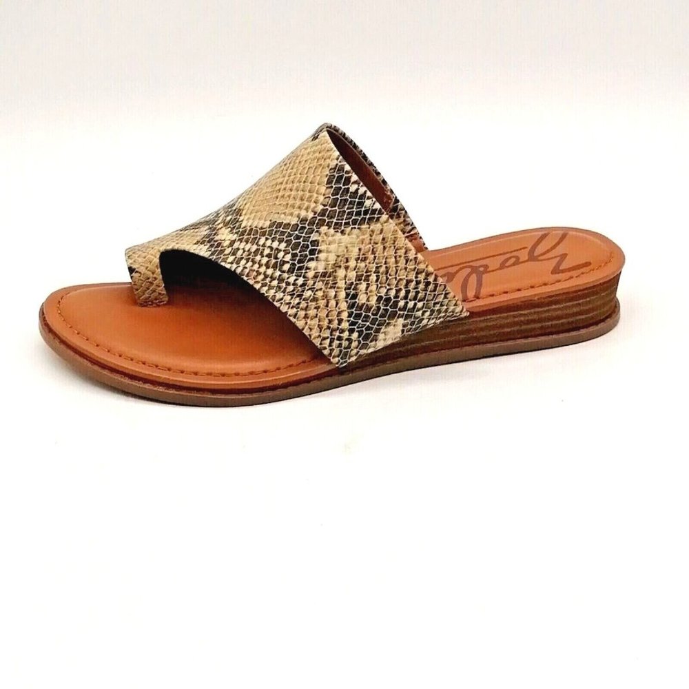 Zodiac Womens Giada Toe Loop Thong Sandals Multicolor Snakeskin Wedge 8.5M NEW